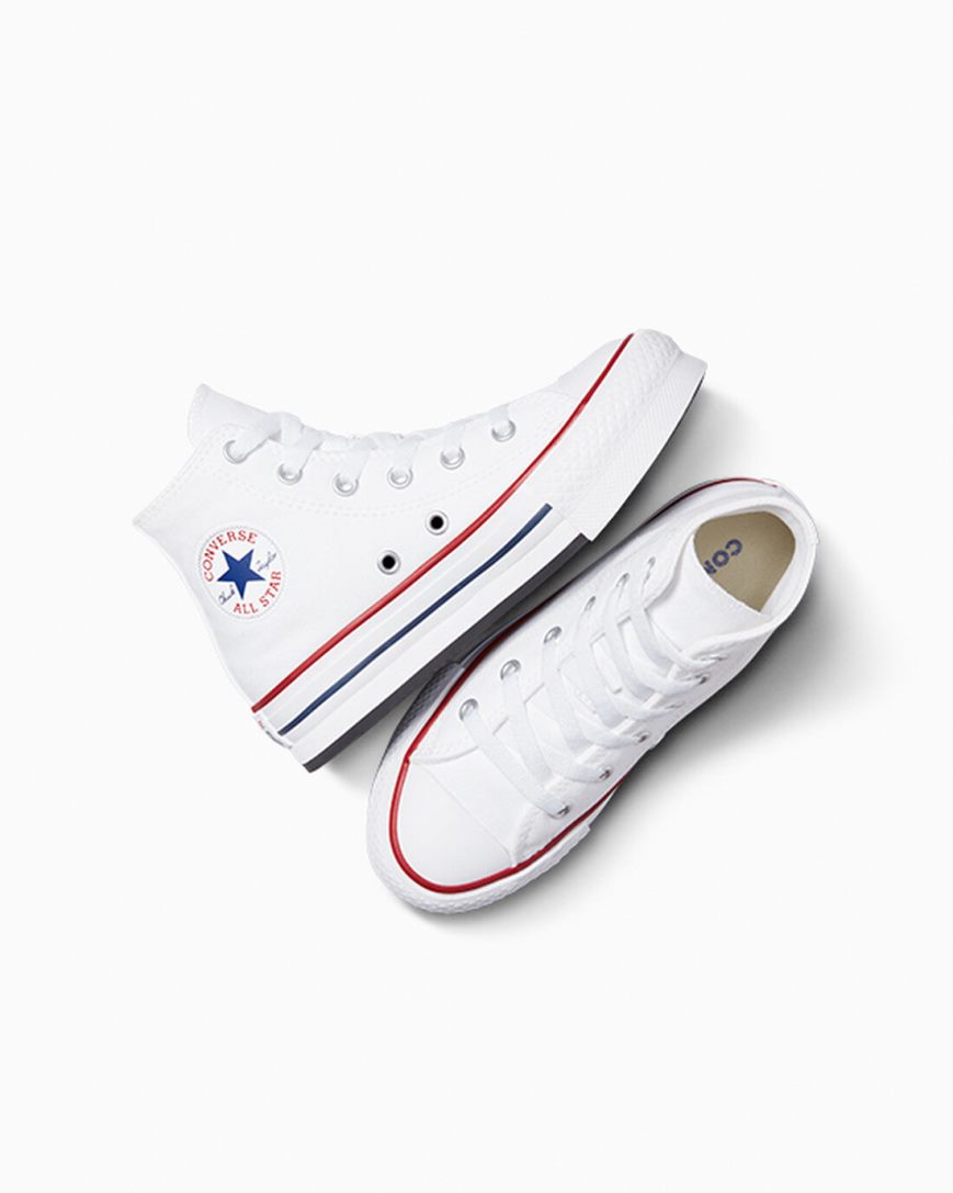 Sapatos Plataforma Converse Chuck Taylor All Star Lift Cano Alto Menina Branco Vermelhas Escuro Azul Marinho | PT Y08T910